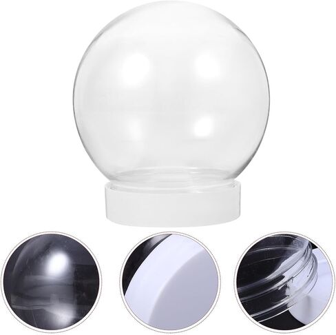 Alipis 10Pcs DIY Snow Globe, 3.6 Inch Plastic Clear Water Globe Christmas DIY Crafts Supplies Xmas Tabletop Decorations Miniature Landscape Making Props (270ML) in Saudi Arabia