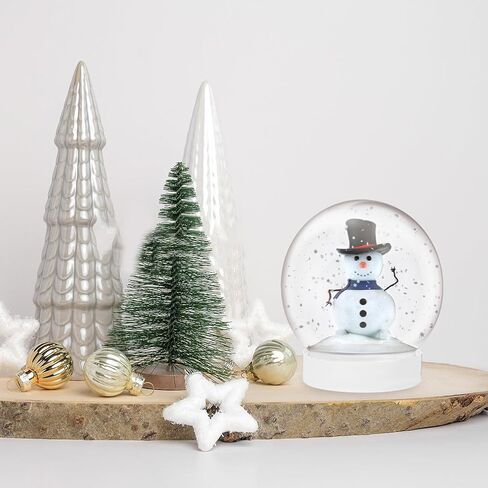 Alipis 10Pcs DIY Snow Globe, 3.6 Inch Plastic Clear Water Globe Christmas DIY Crafts Supplies Xmas Tabletop Decorations Miniature Landscape Making Props (270ML) in Saudi Arabia