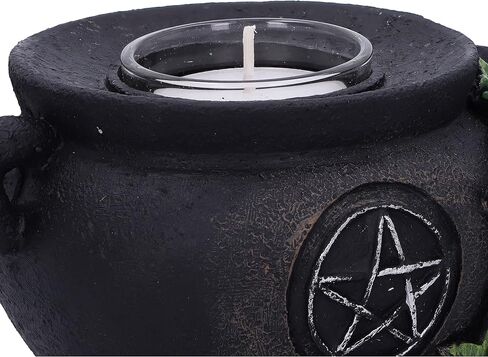 Nemesis Now Set of Two Ivy Cauldron Witches Candle Holders 11cm, Black in Saudi Arabia
