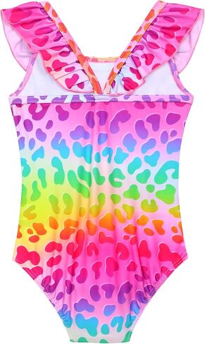 Snowheart Girls Swimsuit One Piece Bathing Suit Kids Quick Dry Shoudler Ruffle Floral Swimwear for 3-12 Years Old in Kuwait