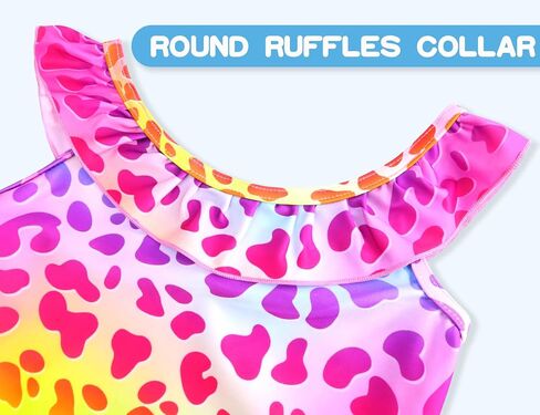Snowheart Girls Swimsuit One Piece Bathing Suit Kids Quick Dry Shoudler Ruffle Floral Swimwear for 3-12 Years Old in Kuwait
