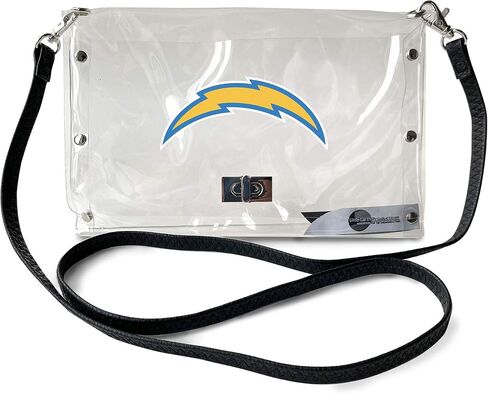 Littlearth Los Angeles Chargers NFL Clear Envelope Purse with Black Fashion Strap in Saudi Arabia