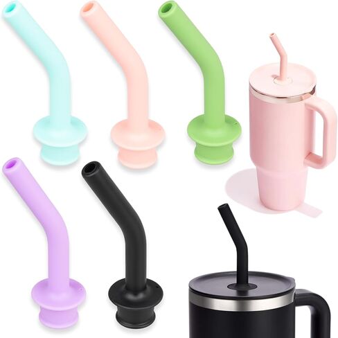 5 PCS Press in Straw Compatible with Hydroflask Tumbler Accessories Compatible with Hydro Flask Travel Tumbler Straw Fit 20oz 28oz 32oz 40oz Tumblers for Sports, School, Work, Car, Travel, Weekends in Kuwait