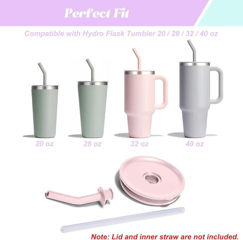 5 PCS Press in Straw Compatible with Hydroflask Tumbler Accessories Compatible with Hydro Flask Travel Tumbler Straw Fit 20oz 28oz 32oz 40oz Tumblers for Sports, School, Work, Car, Travel, Weekends in Kuwait