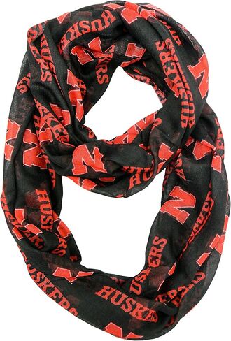 Littlearth NCAA Nebraska Cornhuskers Sheer Infinity Scarf - Alternate, Team Color, 70" x 25" in Saudi Arabia