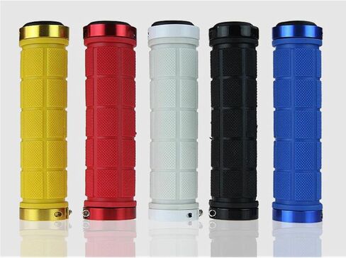 Bike Grips, KEWORK Double Locking Bike Handlebar Grips for Bike Bicycle Mountain Bike, Rubber Inside & Aluminum Alloy Ends Part, Include 2 Handlebar Caps in Kuwait