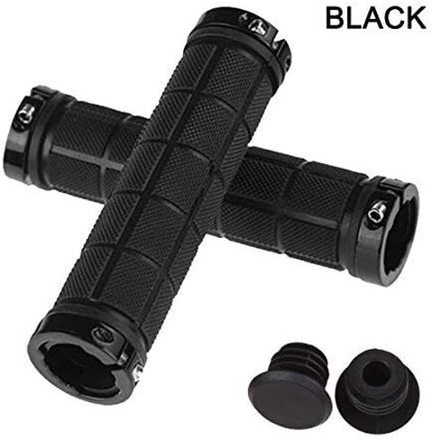 Bike Grips, KEWORK Double Locking Bike Handlebar Grips for Bike Bicycle Mountain Bike, Rubber Inside & Aluminum Alloy Ends Part, Include 2 Handlebar Caps in Kuwait