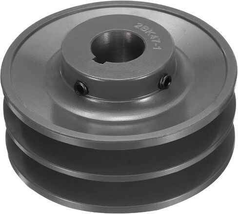 uxcell 2BK47-1 V-Belt Sheave 1"Bore 4.45"OD Double Groove Web Sheave Bored-to-Size Sheave, Cast Iron, Belt Section for 3L or B Belt in Saudi Arabia