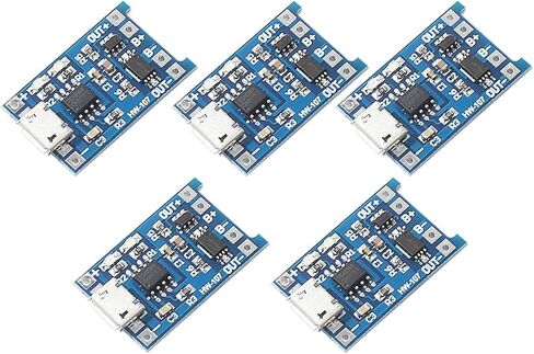 DEVMO 5pcs TP4056 Charging Module 5V Micro USB 1A 18650 Lithium Charging Board with Protection Charger Module with Dual Protection Function in Saudi Arabia