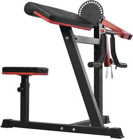 Preacher Curl Bench, Bicep Tricep Curl Machine with Adjustable Seat, Bicep Curls and Tricep Extension Machine for Home Gym Workout Station in Saudi Arabia