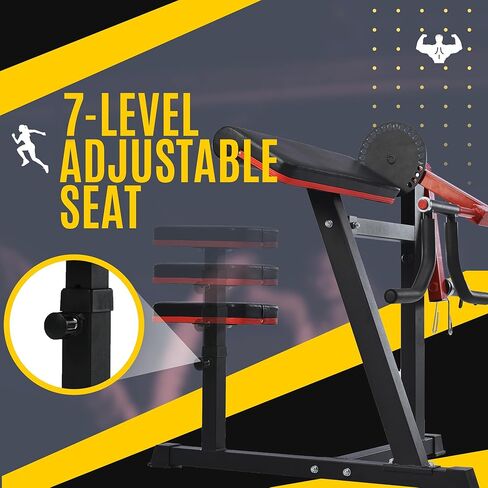 Preacher Curl Bench, Bicep Tricep Curl Machine with Adjustable Seat, Bicep Curls and Tricep Extension Machine for Home Gym Workout Station in Saudi Arabia