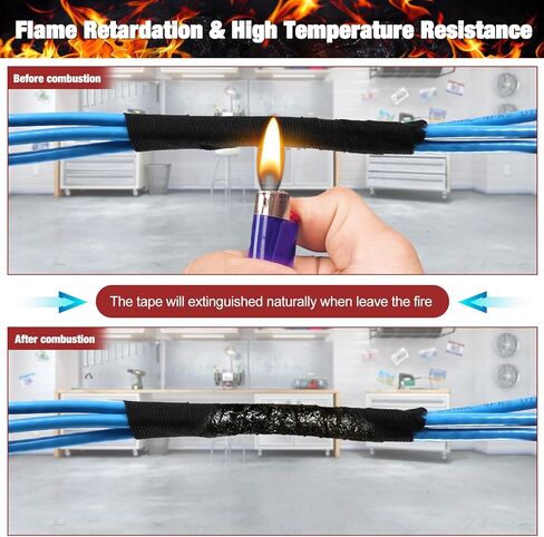 شريط تسخير الأسلاك السوداء SS SUNSBELL 2 بكرة، شريط كهربائي لتسخير الأسلاك ذات درجة الحرارة العالية، شريط تسخير الأسلاك المعزول غير المنسوج، شريط قماشي ذاتي اللصق (15 م * 1.9 سم) in Kuwait