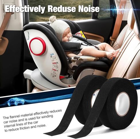 شريط تسخير الأسلاك السوداء SS SUNSBELL 2 بكرة، شريط كهربائي لتسخير الأسلاك ذات درجة الحرارة العالية، شريط تسخير الأسلاك المعزول غير المنسوج، شريط قماشي ذاتي اللصق (15 م * 1.9 سم) in Kuwait