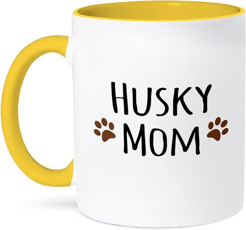 3dRose Siberian Husky Dog Mom Mug, 1 Count (Pack of 1), Black in Saudi Arabia
