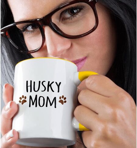 3dRose Siberian Husky Dog Mom Mug, 1 Count (Pack of 1), Black in Saudi Arabia
