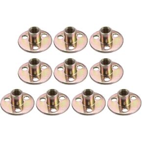 uxcell 3/8"x36x2.5mm Brad Hole Tee Nut Carbon Steel T-Nuts Furniture Hardware Flange Insert Female Thread 10pcs
