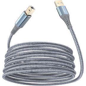 USB Printer Cable 10ft USB Printer Cord Nylon Braided USB 2.0 Type A Male to B Male Scanner Cable High Speed Printer Cable for HP, Canon, Dell, Epson, Lexmark, Xerox and More in Saudi Arabia