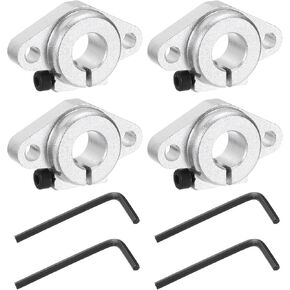 uxcell 4pcs SHF12 Aluminum Linear Rod Rail Shaft Support for 12mm Diameter Shaft, Linear Motion Rail Guides Mounting Bracket for CNC Machine, 3D Printer, Automation Equipment, Silver Tone