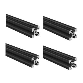 2020 Aluminum Extrusion V Slot 1500mm Long Black 4 Pack, Extruded Aluminum Profile V-Slot 20 Series European Standard Anodized Linear Rail 20 x 20 59.06" 4Pcs