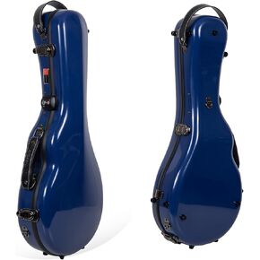 Crossrock Fiberglass Mandolin Case-Universal Designed for Both A and F Style, with Accessory Compartment, Backpack Straps, TSA Lock-Black (CRF2020MAFBK)