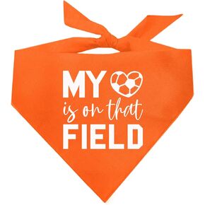 My Heart Is On That Field Soccer Dog Bandana (1046 Red, One Size)