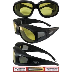Global Vision Outfitter 24 Sunglasses Matte Black Frames w/Photochromic Yellow to Smoke Lenses ANSI Z87.1+