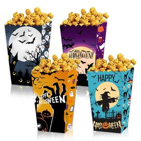 Generic Halloween Popcorn Box Halloween Theme Party Popcorn Favor Boxes Trick or Treat Snack Box for Kids Adults Halloween Event Party Favor Supplies 8 PCS