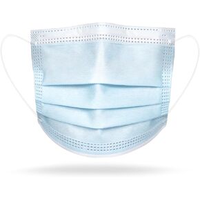 MASC Mid-America Safety Corp Made-in-USA, Blue Kid Size 3-Ply Face Mask with Ear loops - 50 Pack, Face Mask (Model No: NFR03U-01K)