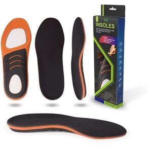 Shoe insoles for men and women Relief Shoe Insoles 1-Pair Flat Arch Support Insoles Running stability support insoles Athletic Gel Shoe Inserts Orthotic Inserts for Arch Pain to Fit Men 8-12/Women9-13