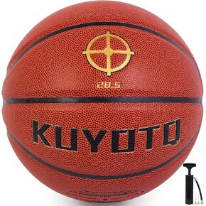 KUYOTQ Size 6 Basketball - in&Outdoor Basketball,28.5" for Youth and Womens, Soft Touch Faux Leather Basketball,Deep Channel Excellent Hand Feel-Durable Indoor Outdoor Basketball(with Pump) ﻿