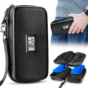 Insulin Cooler Travel Case 24h with Temperature Display - TSA Approved Diabetes Medicine Cooler for Daily & Travel Use-2 Ice Pack