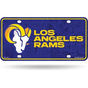 Rico Industries NFL Los Angeles Rams Ram Head Metal Auto Tag 8.5" x 11" - Great For Truck/Car/SUV