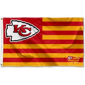 WinCraft Kansas City Chiefs USA American Nation Stripes 3x5 Grommet Flag