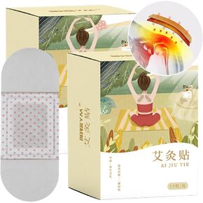 Moxibustion Patches艾灸贴 Natural Herb Self-Heating smokeless Wormwood Sticker Paste for Patch Paste for Neck, Shoulder, Back, Waist, Hand, Feet Joint (20 Packs) 艾灸贴 艾草贴