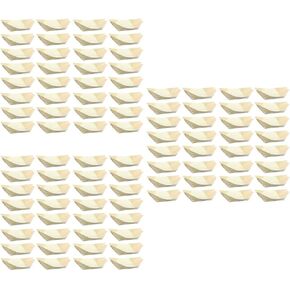 NUOBESTY 150pcs Wooden Boat Dishes Disposable Wood Boat Plates Sushi Boat Serving Tray Leaf Boat Food Container Wood Bowl for Catering Restaurants Home