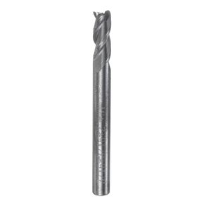 uxcell Carbide Square End Mill, 3/16" Diameter Uncoated 3 Flutes Milling Bit Cutter, for Aluminum Copper Non-Ferrous Metal, 3/16" Shank 9/16" Cut Length 2" Long