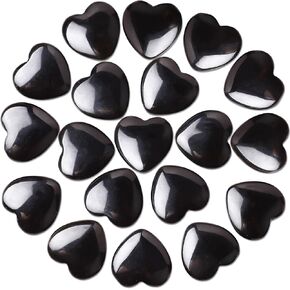 20PCS Natural Crystals Hearts Gemstones Love Stones Set Bulk Rocks Polished Thumb Rose Quartz Pocket Gemstones for Chakra Reiki Balancing Love Mother's Day Bulk Gifts Women Men 0.8 Inch