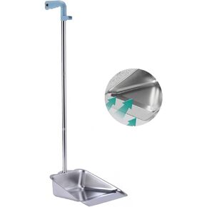 Broom and Dustpan Set for Home - Indoor Broom and Dust Pans with Long Handle, 52" Indoor Broom with 38" Heavy Duty Metal Dust Pan Set Combo for Home Kitchen, Garage, Office and Lobby Use