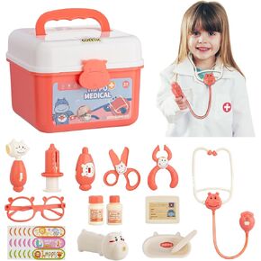 Toy Doctor Kit for Toddlers 3 4 5 Years Old Toddlers Toys for Girls Boys Pretend Play Dress Up Educational Doctor Set Costume Medical Kit Role Play Christmas Birthday Gifts for 3 4 5