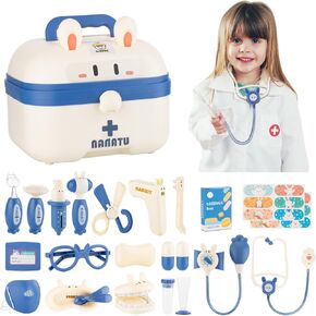 Toy Doctor Kit for Toddlers 3 4 5 Years Old Toddlers Toys for Girls Boys Pretend Play Dress Up Educational Doctor Set Costume Medical Kit Role Play Christmas Birthday Gifts for 3 4 5
