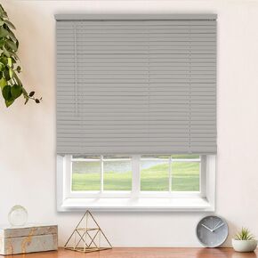 CHICOLOGY Blinds for Windows , Mini Blinds , Window Blinds , Door Blinds , Blinds & Shades , Camper Blinds , Mini Blinds for Windows , Horizontal Window Blinds , Gloss Gray, 34"W X 60"H in Kuwait