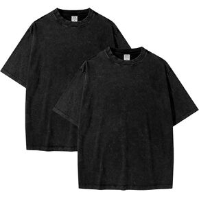 Mens T Shirts Oversized Vintage Tees for Men Acid Wash Cotton T-Shirts Unisex Casual Stylish Shirts Streetwear Tee Tops