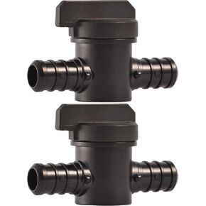 SharkBite 1/2 Inch Poly Crimp Ball Valve, Pack of 2, PEX Pipe, PE-RT, 24606Z2