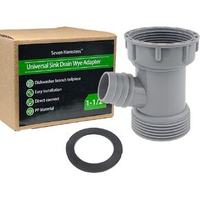 Dishwasher Drain Pipe Hose Adapter Wye, Kitchen Sink Pipe Adapter Branched Dishwasher Tailpiece Y-Shaped Strainer Connection for Tubular Drain Applications 1-1/2 Inch (Y-Shaped)