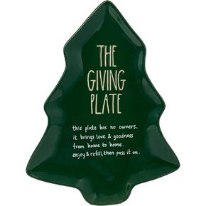 RAE DUNN CHRISTMAS TREE SHAPED THE GIVING PLATE – Rae Dunn by Magenta sharing plate. This plate is meant to be passed from recipient to recipient.