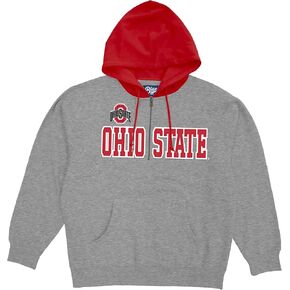 Blue 84 NCAA Officially Licensed Half Zip Contrast Hooded Sweatshirt Applique Shield