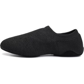 Slip-on Fabric Jazz Shoes for Women Trainning Beginner Standard Practice Dance Shoes Jazz Dance Slippers,Model SS-FGSS
