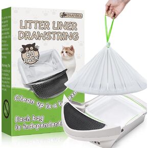 Litter Box Robot 3 and 4 Waste Bags, Compatible Automatic Self Cleaning Cat Litter Box Drawer Liners Bags, 60 Counts, Extra Thick and Heavy Duty…