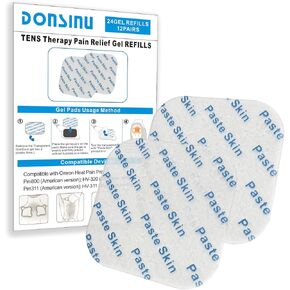 24 Pcs Compatible with Omron Heat Pain Pro PM311/PM800 Gel Pads,12Pairs Durable Compatible with OMRON Tens Unit Gel Pads,DONSINU electrodes Gel Pads