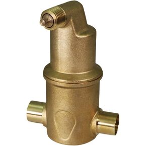 Midline Valve SBW-TQ034U Spiral Air Eliminator Valve for Hydronic Heating Applications; Solid Brass; 3/4 in. FIP Connections